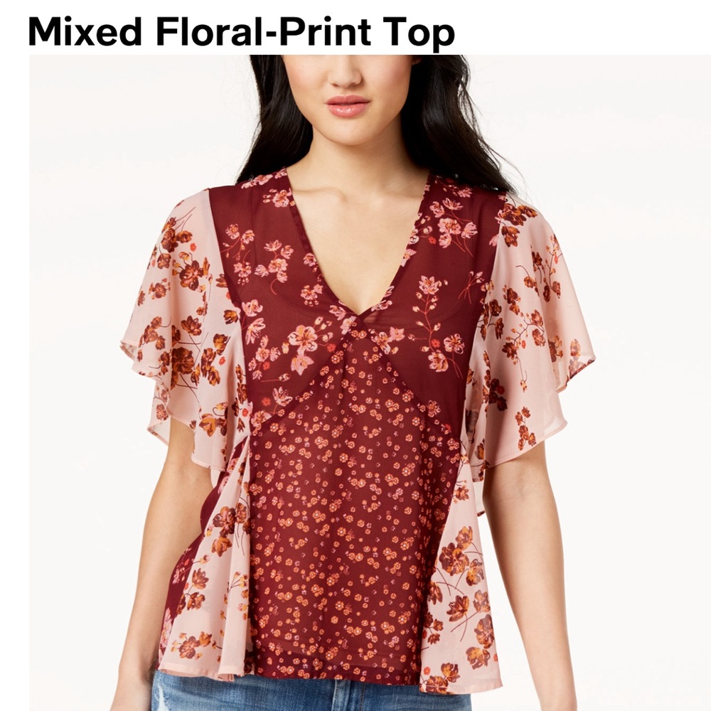LUCKY BRAND WOMENS FLORAL TOP SIZE M‎